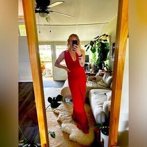 Red Cross Back Jumpsuit